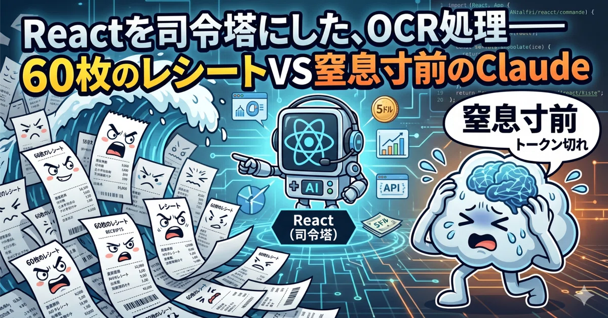 React를 사령탑으로 한 OCR 처리 — 영수증 60장 VS 질식 직전의 Claude｜kojima_kj