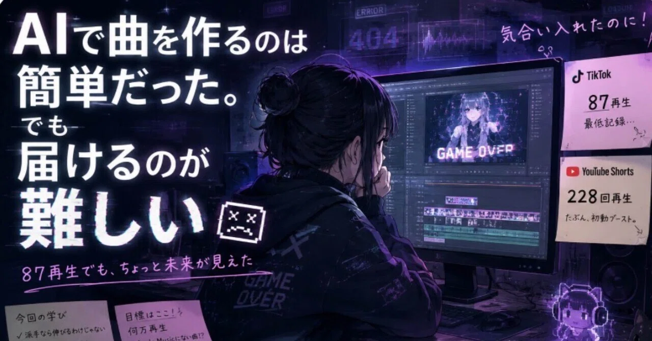 気合い入れてAI動画作ったのに87再生だった｜よはく（転がるじゃがいも）