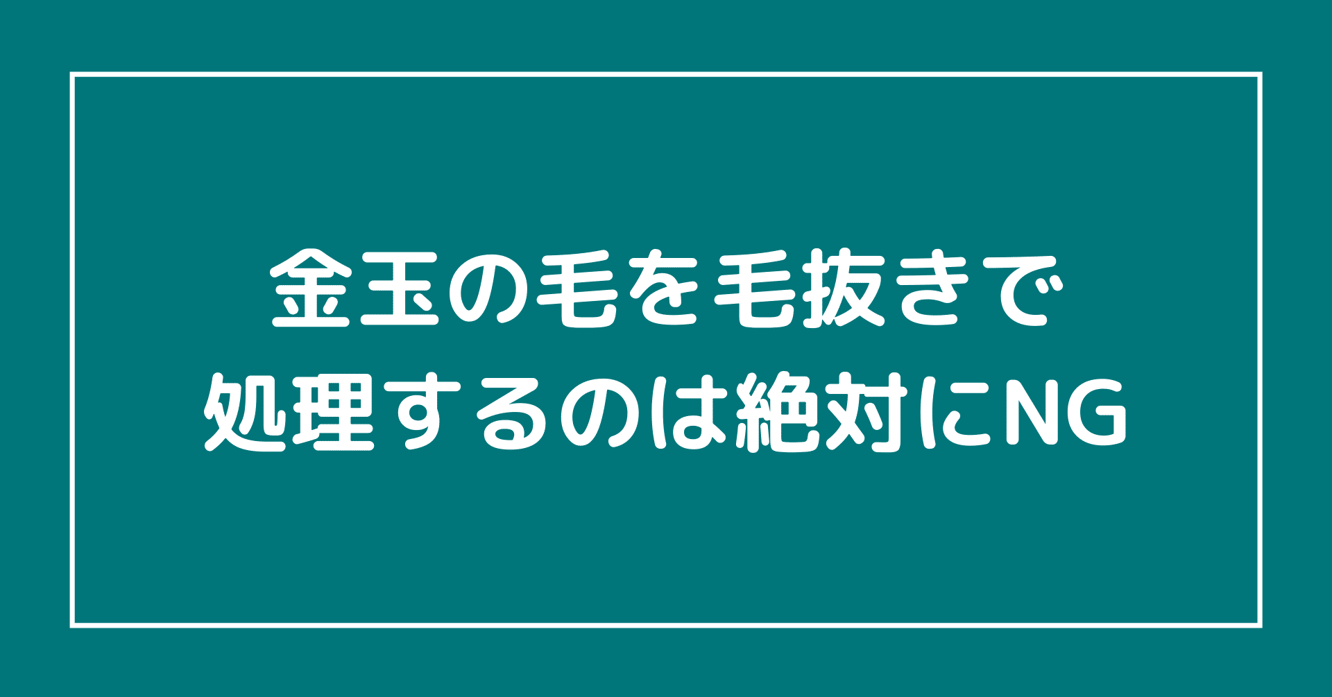 金玉の毛を毛抜きで処理するのは絶対にやめるべき３つの理由 らいふ Note