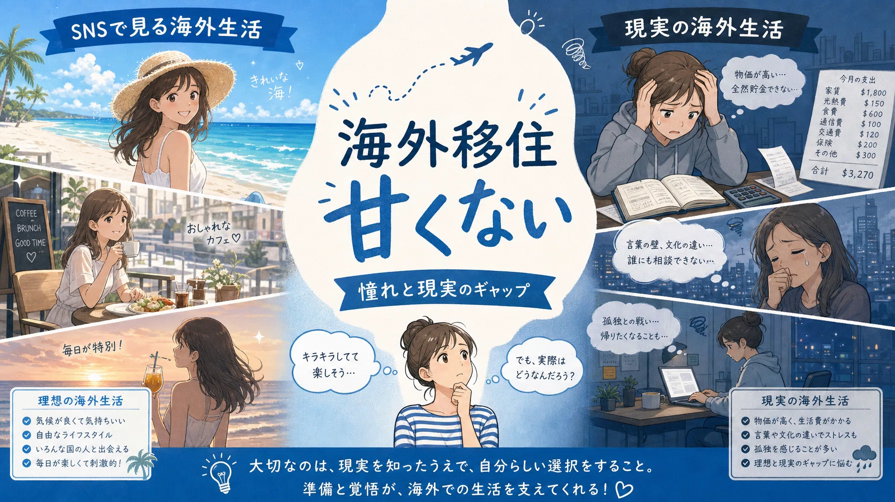 体験談】海外移住 甘くない｜後悔・失敗しないための7つの準備と現実