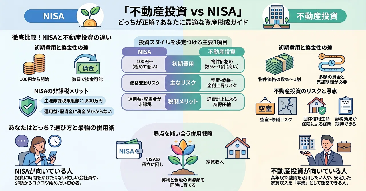 時のらせん 　ウルザズサーガ　NM相当 値引き不可 不動産投資とNISA」はどっちがおすすめ？違い・向いている人・併用戦略