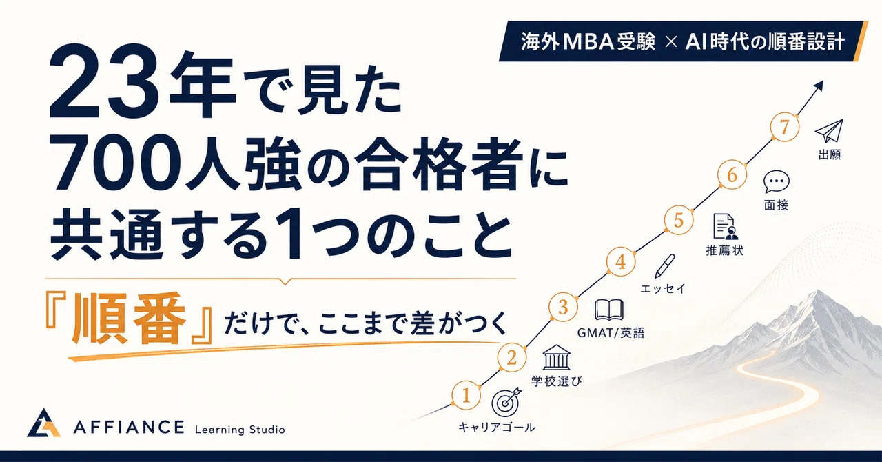 海外MBA受験：23年で見た700人強の合格者に共通する1つのこと｜土佐徳彦