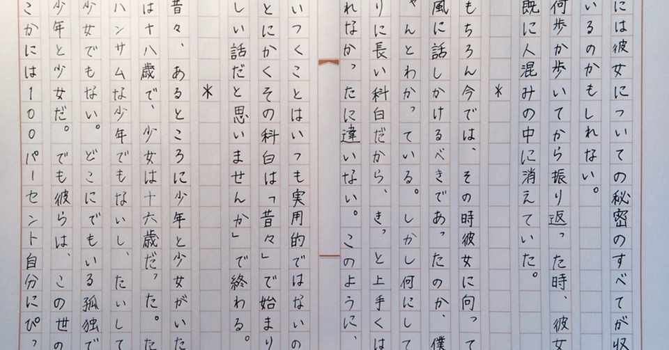 小説書写 0606 ４月のある晴れた朝に100パーセントの女の子に出会うことについて るり子 Note