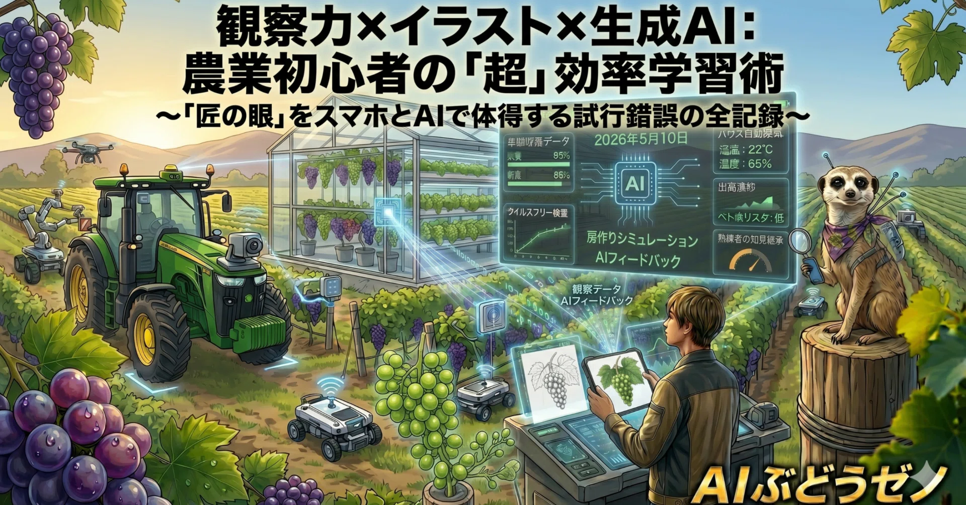 23 AI ×ぶどう】【観察力×イラスト×AI】最強の副代表と挑む、農業