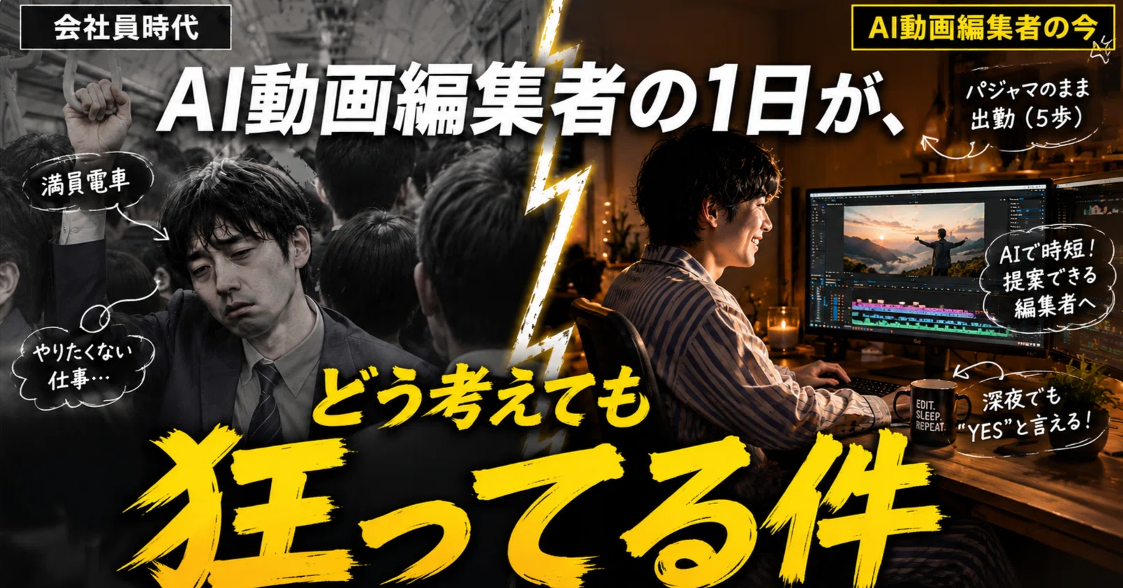 AI動画編集者の1日が、どう考えても会社員時代より狂ってる件｜CREATOR'ZZ