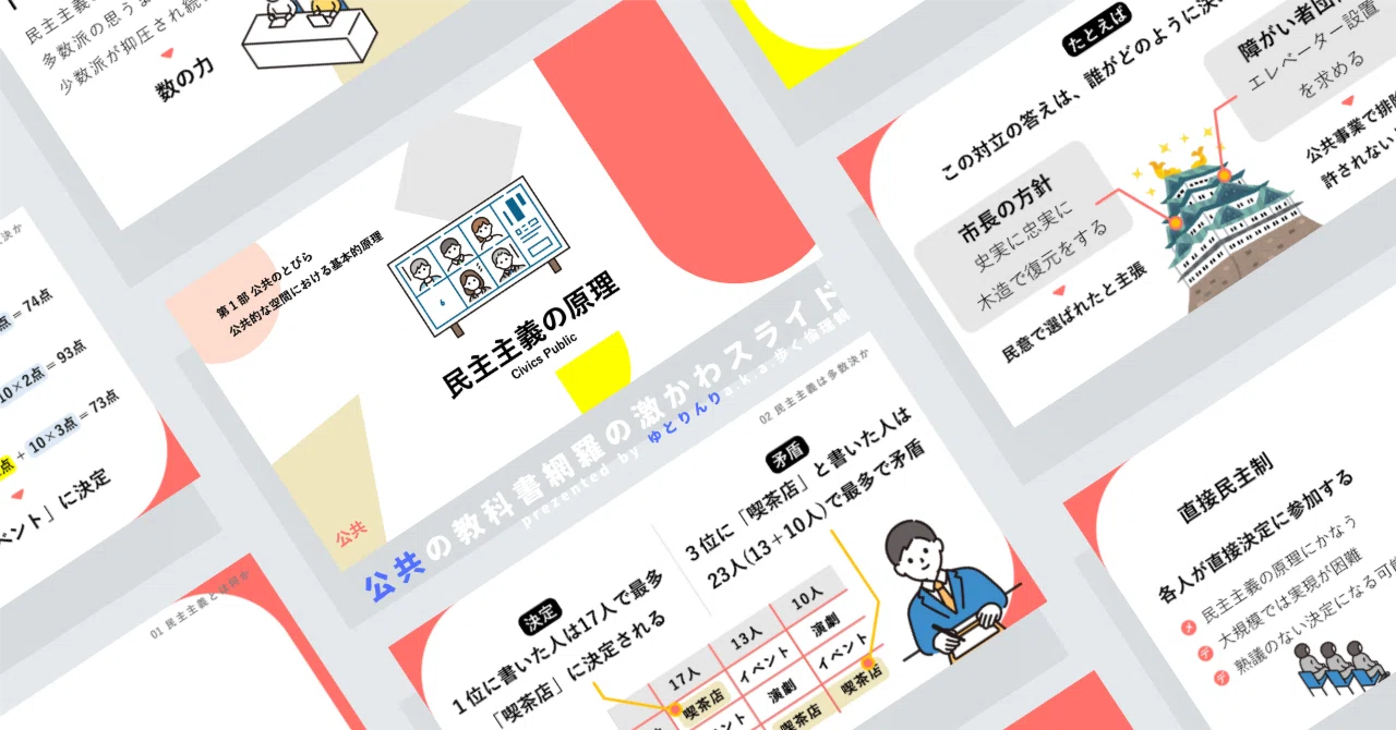 【公共のスライド】「民主主義の原理」の授業を楽しむための、授業パワポ【指導案】｜ゆとりんり