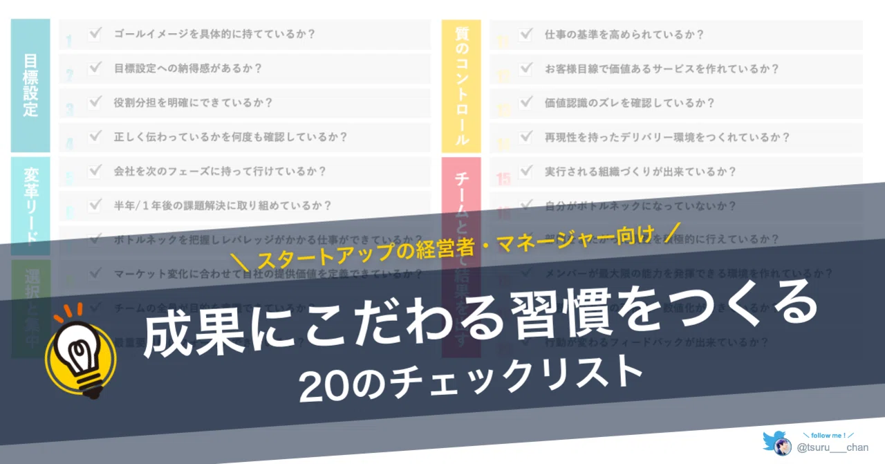成果にこだわる習慣をつくる「20」のチェックリスト