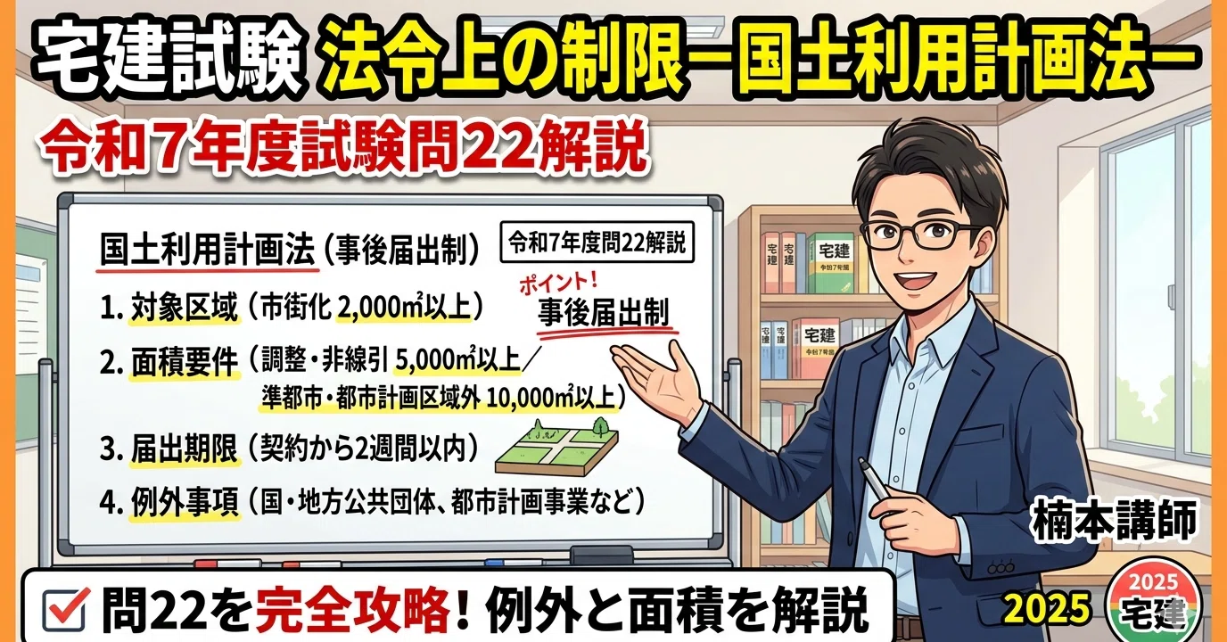 宅建試験問題「見方・解き方」ー令和7年度問22（法令上の制限ー国土