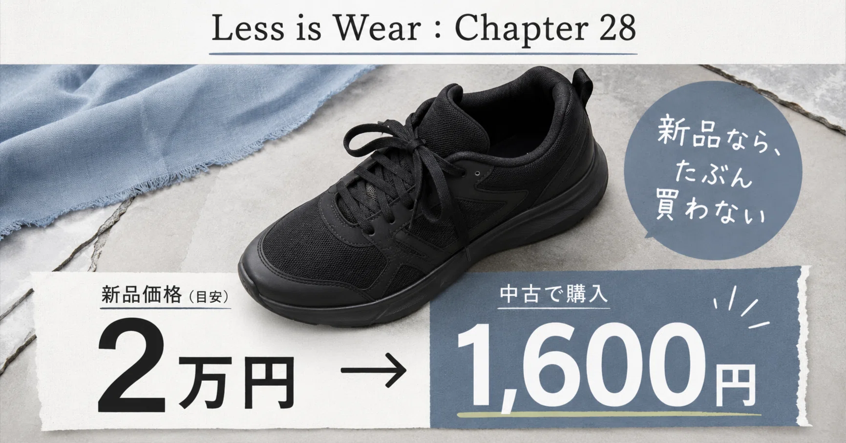 定価2万円なら買わない。中古価格1,600円なら買ったスニーカー｜「服を 