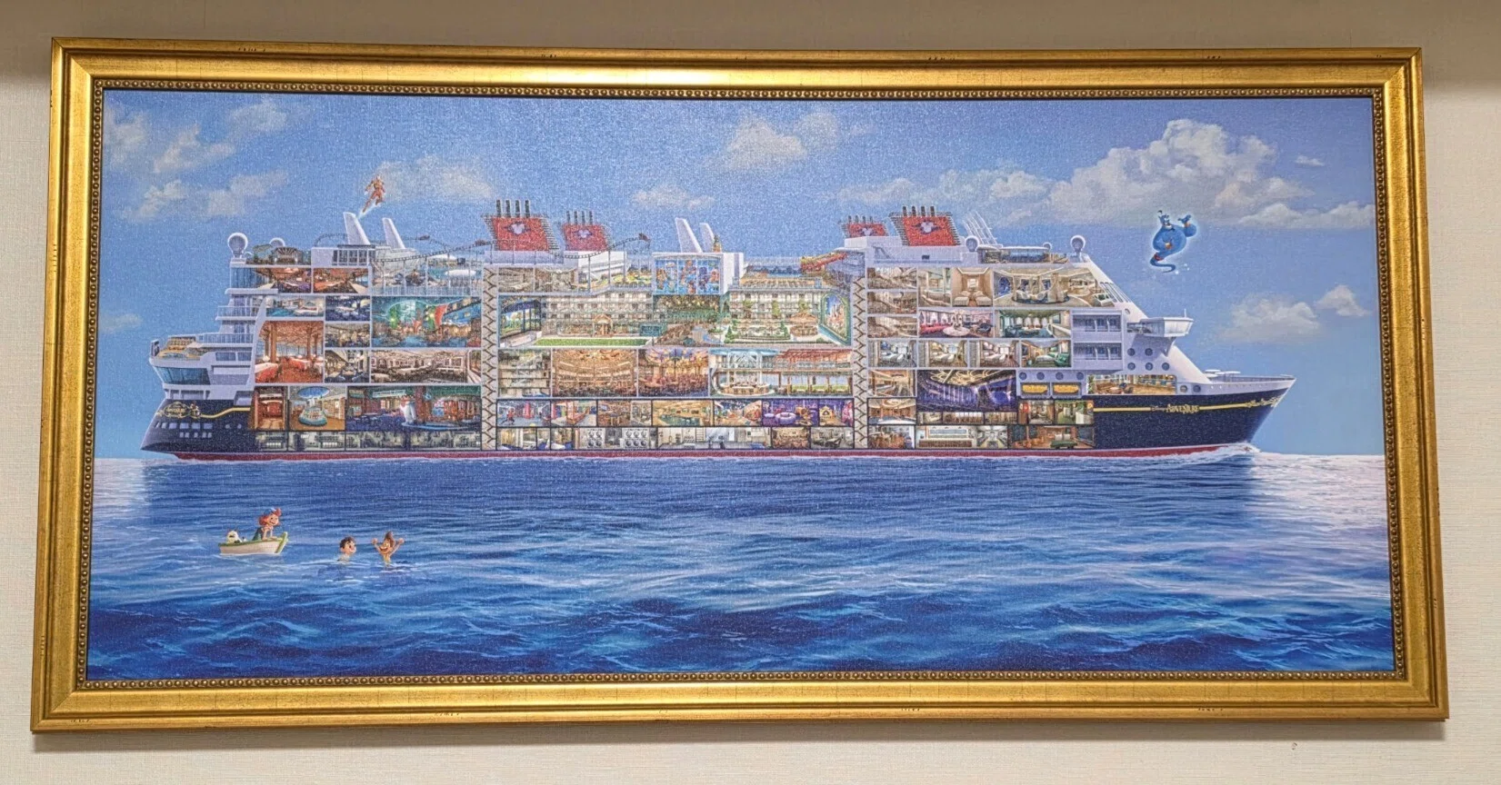 額付キャンバスアートの絵の飾り方: ディズニーアドベンチャー号購入品