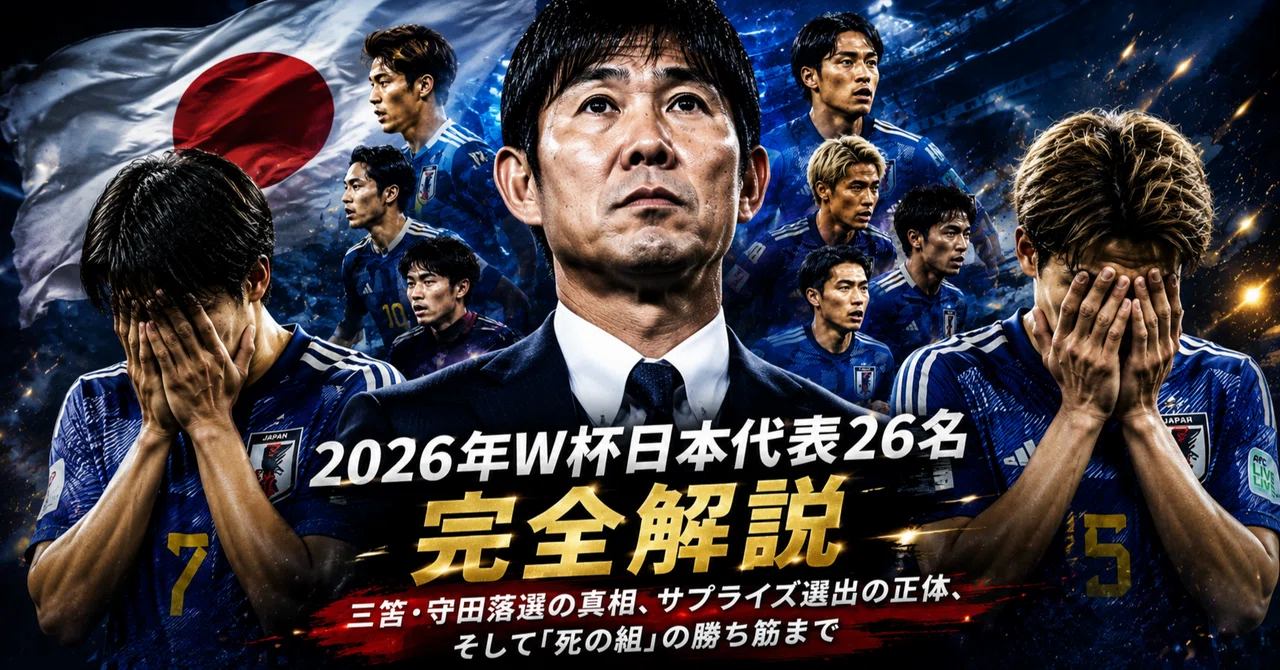 【2026年W杯日本代表】完全解説——三笘・守田落選の真相、サプライズ選出の正体、そして「死の組」グループFの勝ち筋まで|フットボール天国