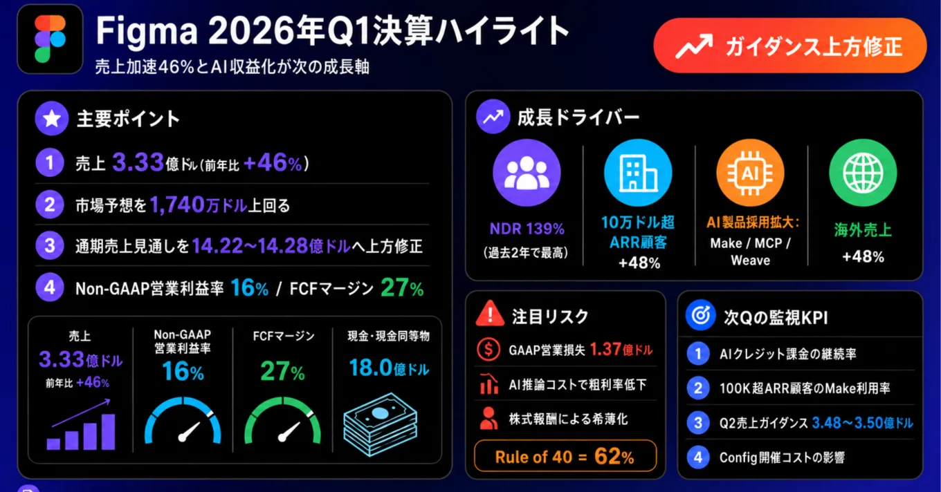 Figma 2026年Q1決算・売上加速46%とAI収益化が拓く次の成長軸｜たろさん