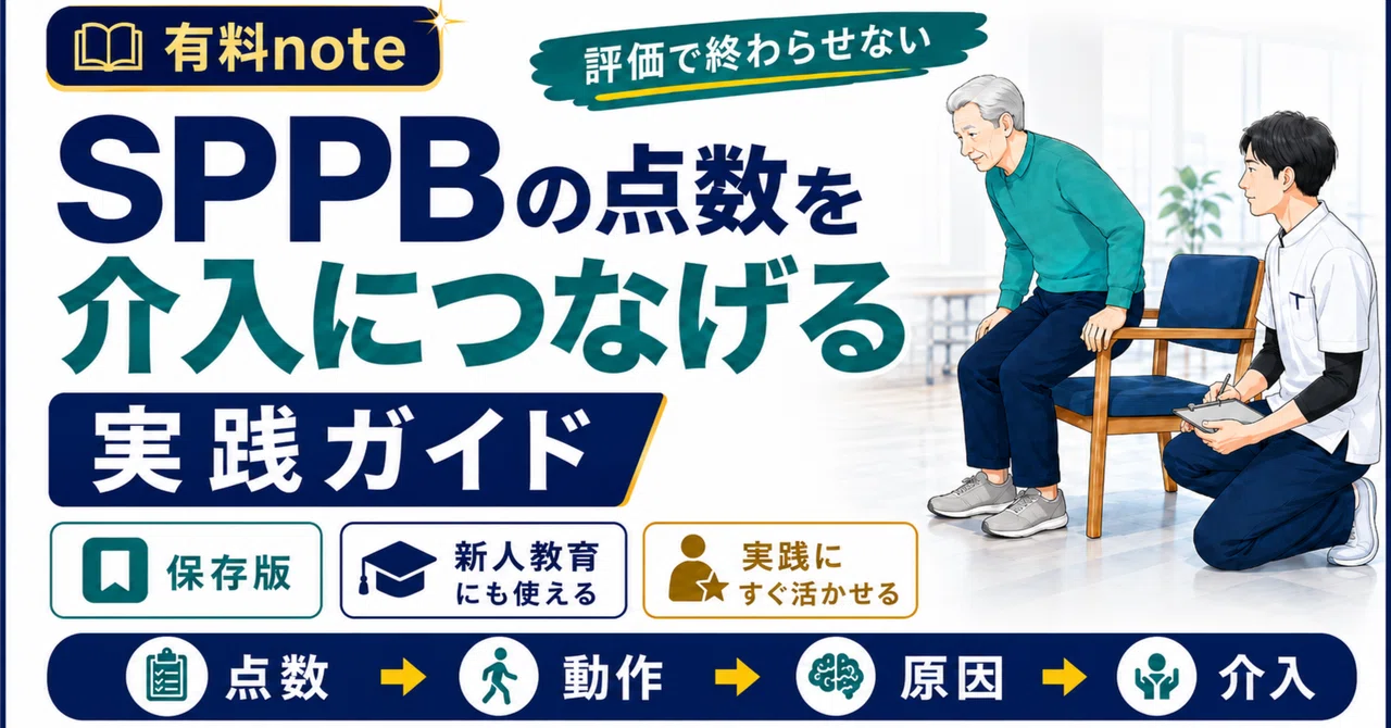 SPPBの点数を介入につなげる実践ガイド立ち上がり・歩き出し・方向転換・停止から原因を考える｜warashina【理学療法士】