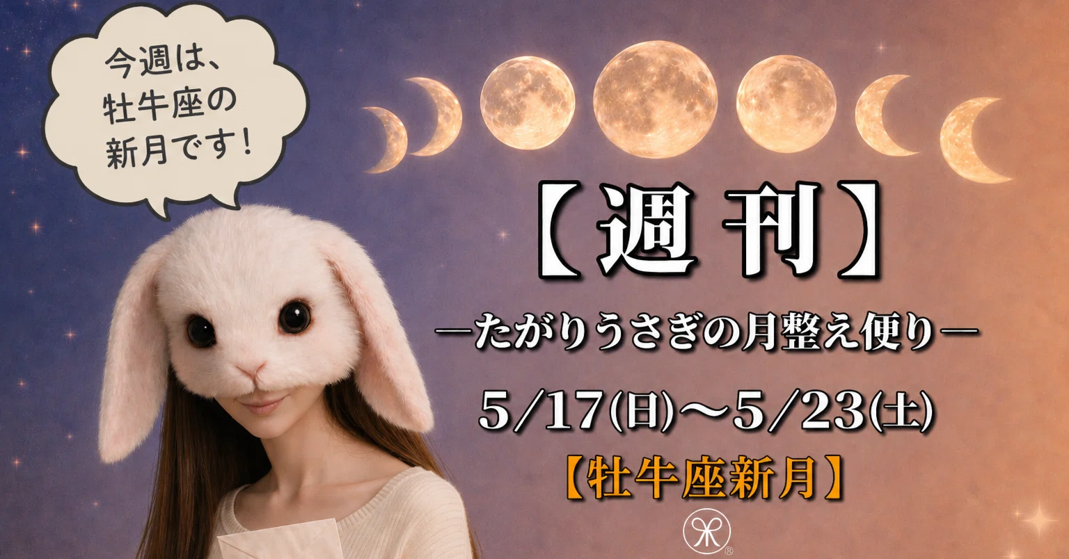 🌿週刊🌿たがりうさぎ🐰の月整え便り💌🌙5/17㈰〜5/23㈯【牡牛座