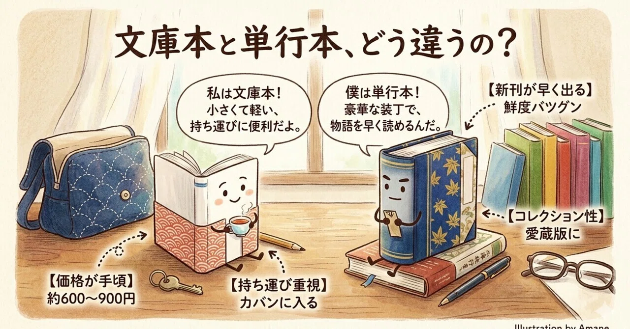 文庫本と単行本ってどうちがうの？AIに聞いてみた。｜愛の支配が始まり 