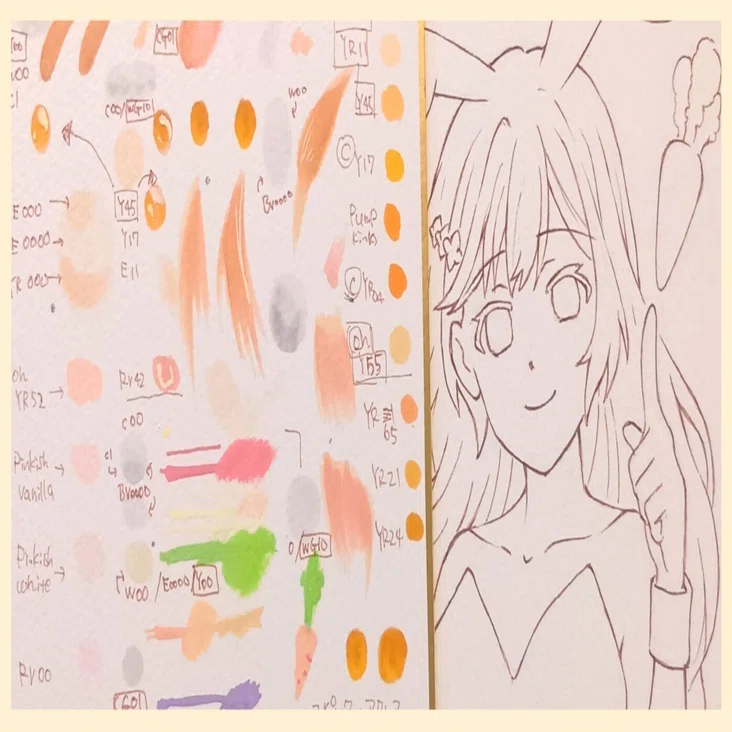 アナログイラストを描くぜ！アルコールマーカーと色紙編｜Olina Kaho