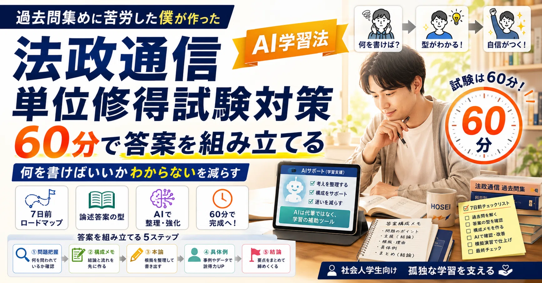 法政通信】AI活用による単位修得試験の合格ロードマップ｜りゅうやん