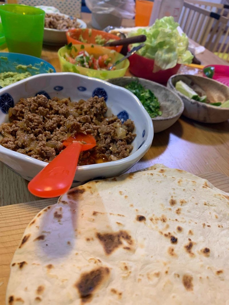今日のパパご飯 トルティーヤオムレツ アツ Note