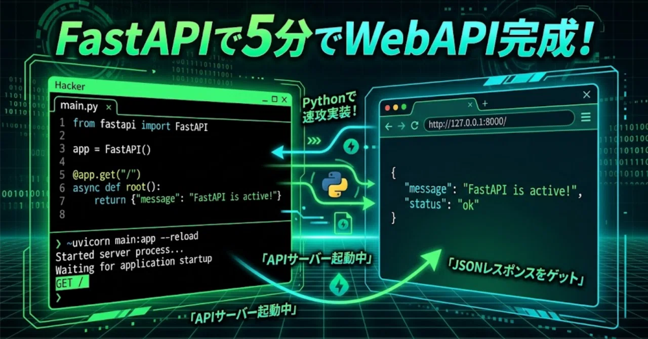 PythonでWebAPI自作入門｜FastAPIで5分で動くREST API｜つくるん