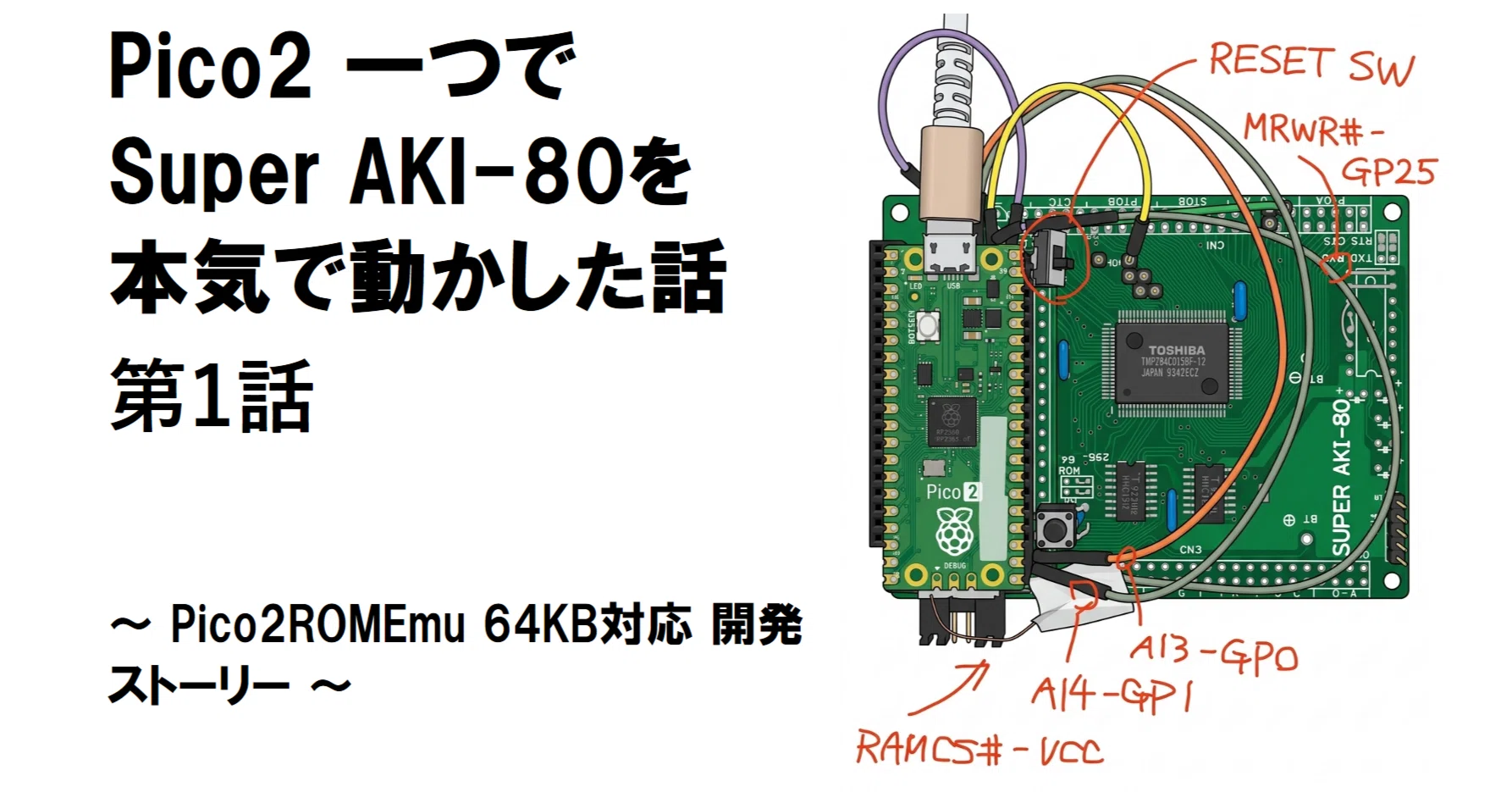 Pico2一つで Super AKI-80を本気で動かした話 〜 Pico2ROMEmu 64KB対応