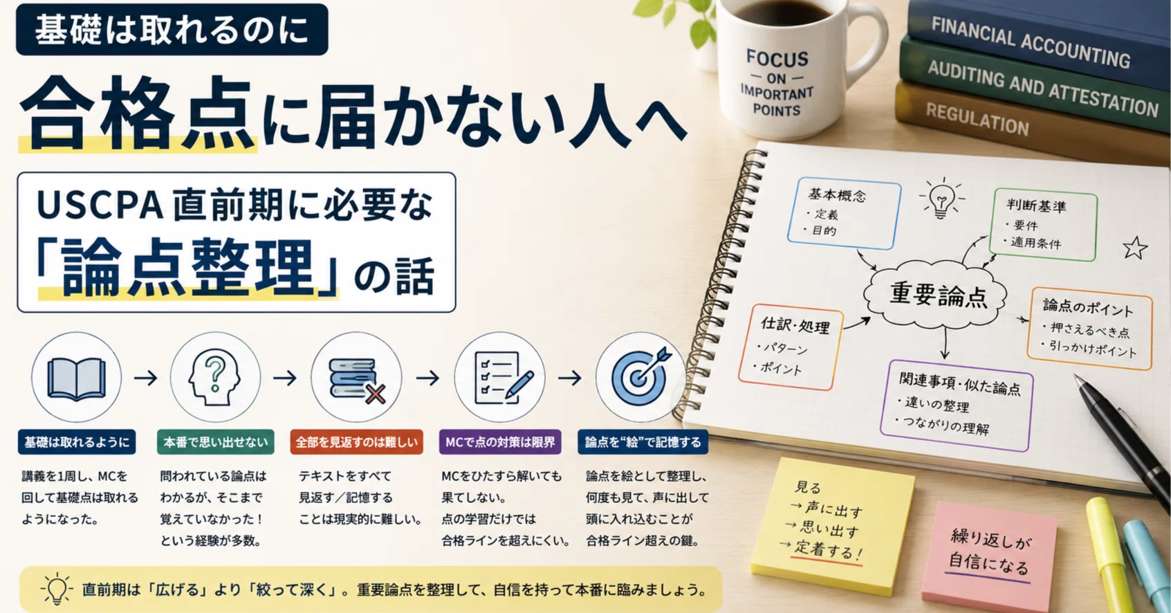 基礎点は取れるのに合格点に届かない人へ｜USCPA直前期に必要な「論点 