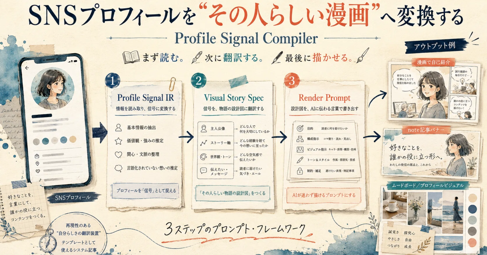 SNSプロフィールを“その人らしい漫画”へ変換する Profile Signal