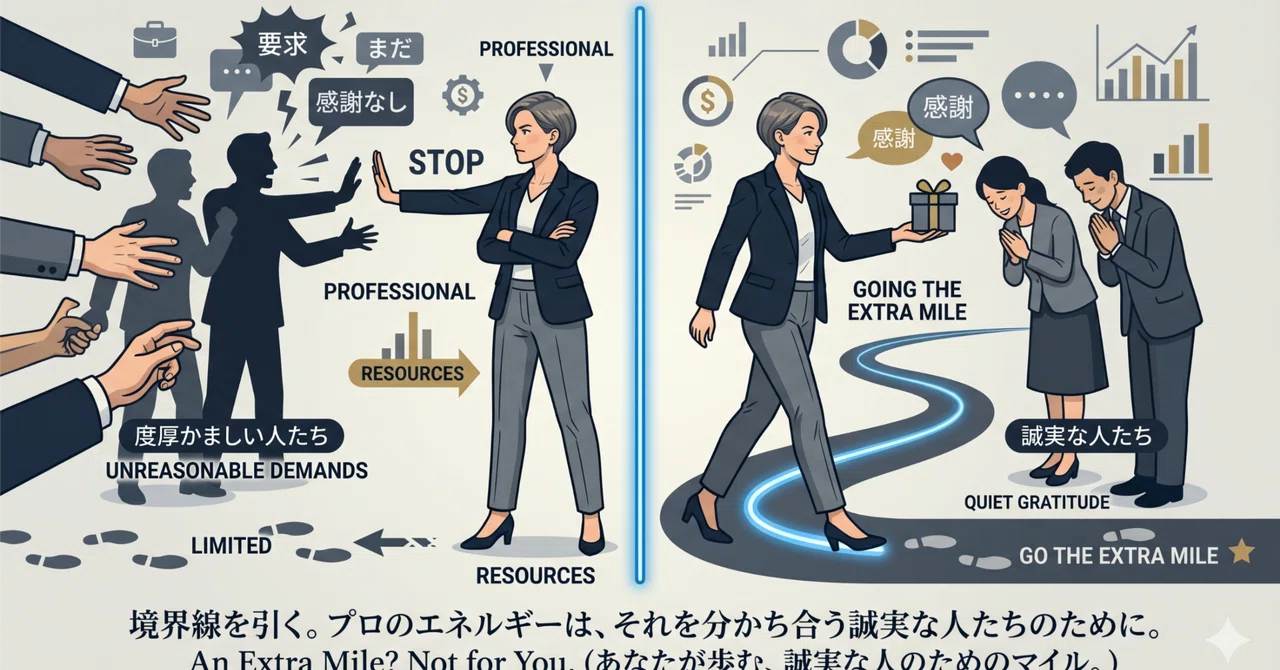 An Extra Mile for You? No Way.――A Professional's Resolve Regarding ...
