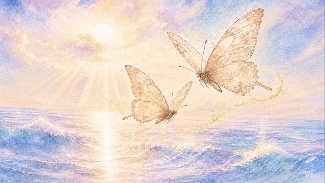 2匹のセピアの蝶 Created by Yoiho Suzumori