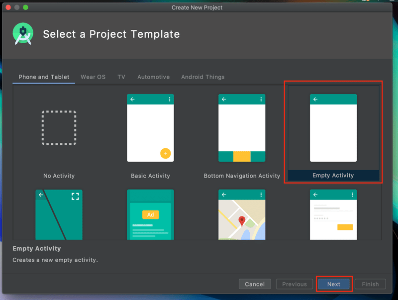 Androidアプリを作ろう Day2 新規プロジェクト作成 起動確認 Andy Note