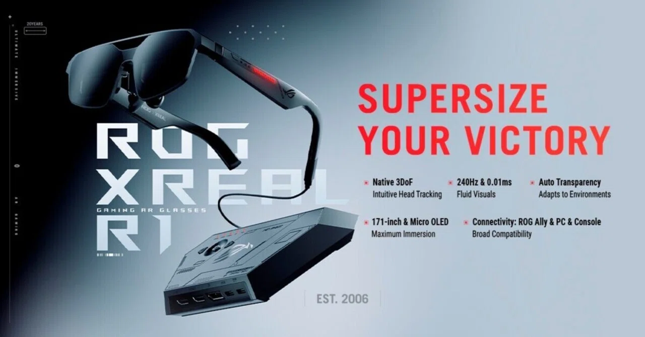 バーチャルリアリティゲーム機 ROG XREAL R1は新しいVRなのか――顔にかけるゲーミングモニターという