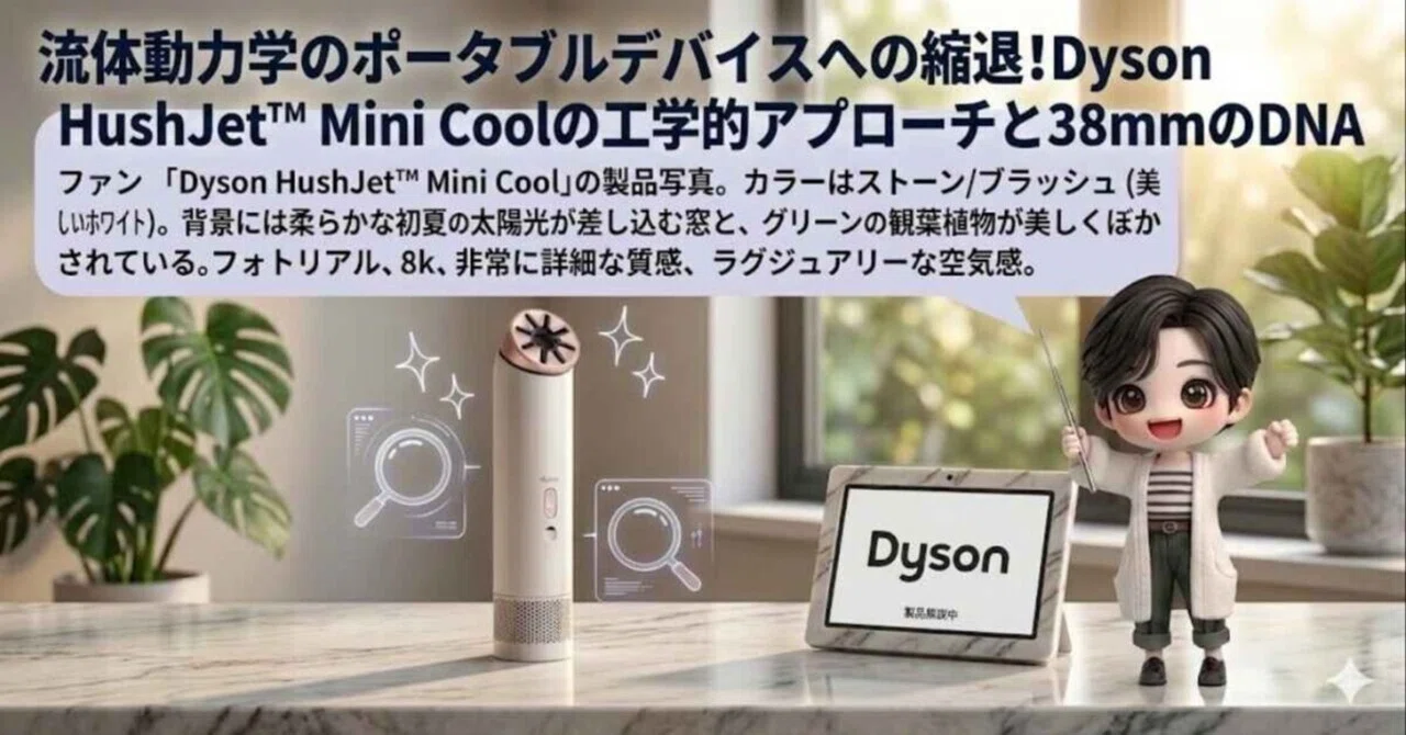 流体動力学のポータブルデバイスへの縮退!Dyson HushJet™ Mini Coolの 