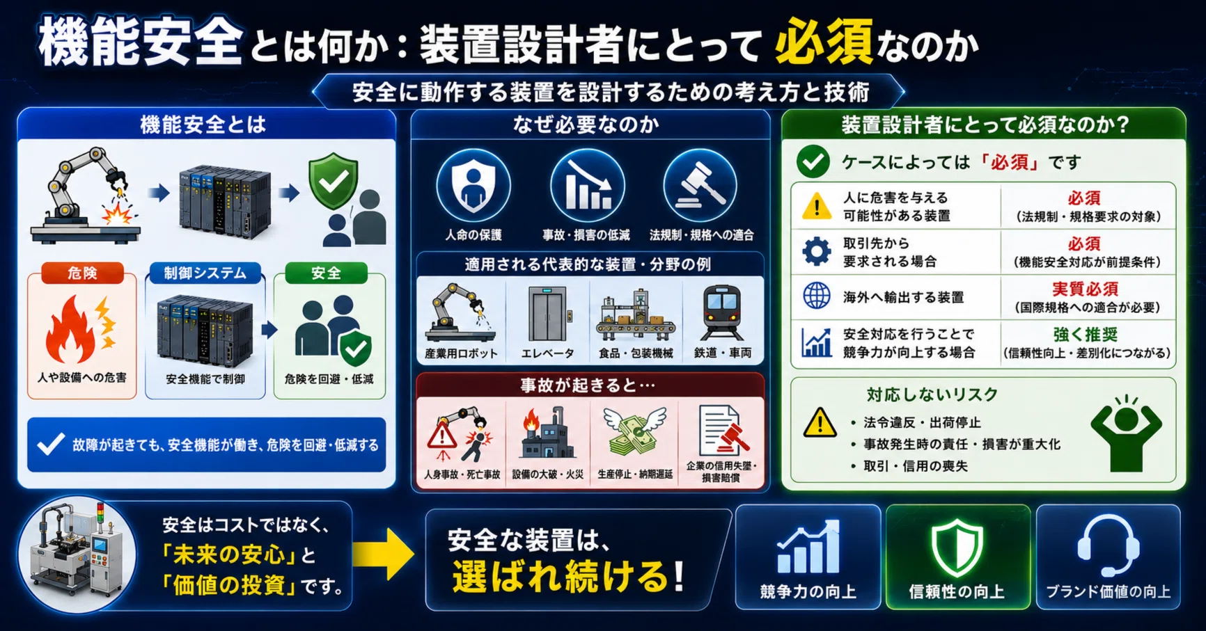 機能安全は結局必須？装置設計者がまず知るべき規格・顧客要求・海外