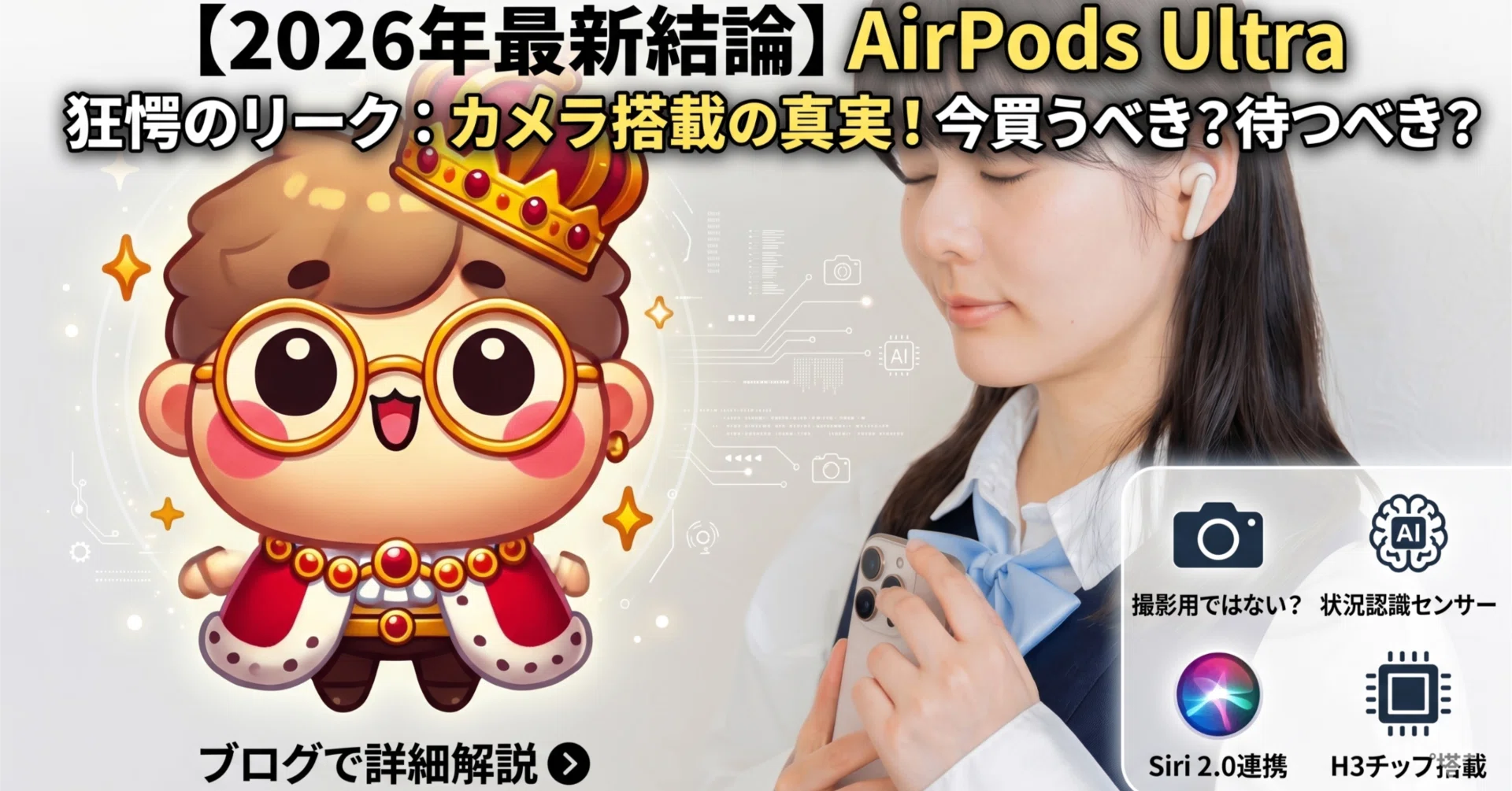 2026年5月最新情報】AirPods Ultraは待つべき？発売日・価格・カメラ