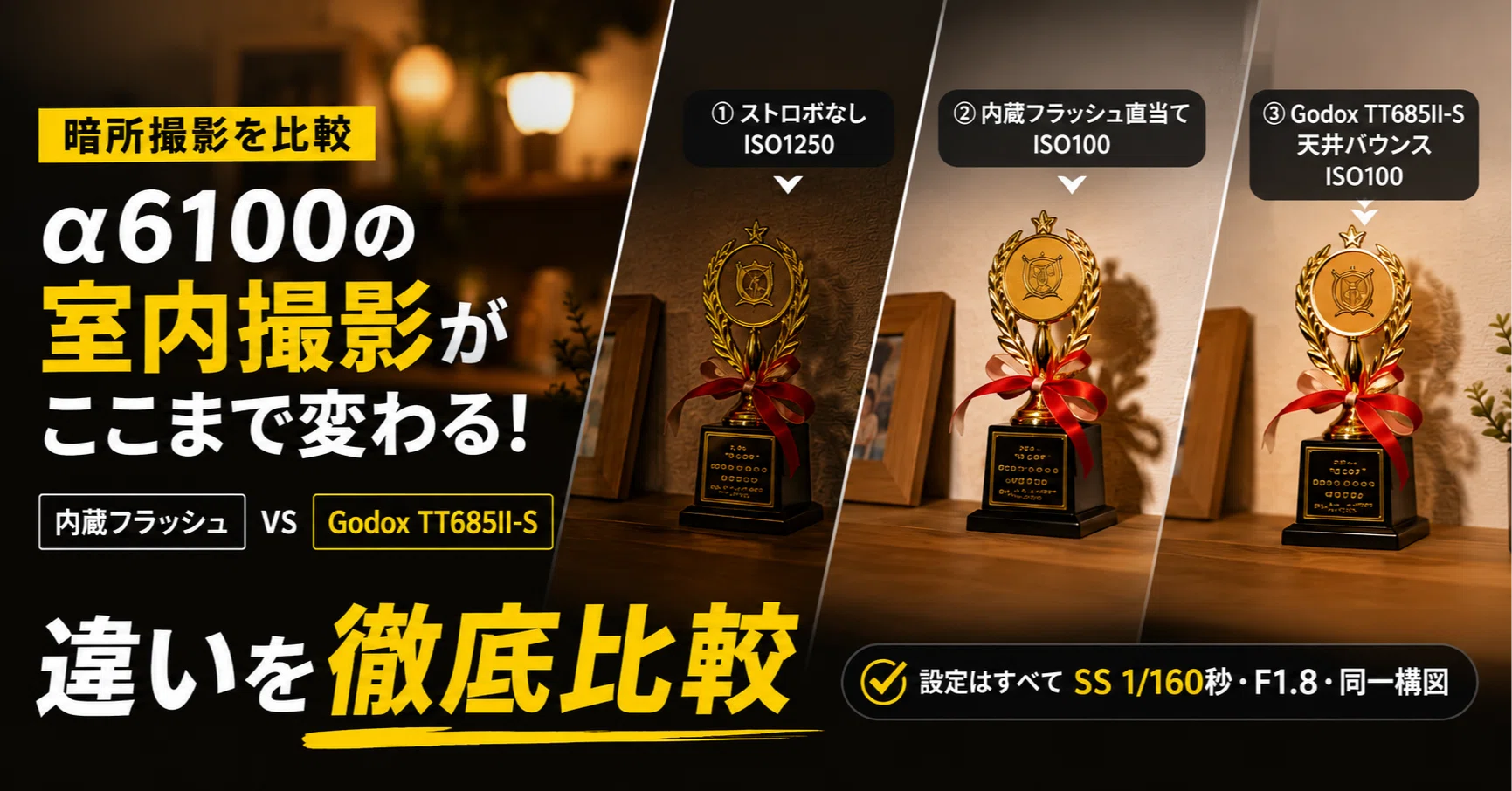 暗所克服】α6100の室内撮影を比較。内蔵フラッシュとGodox TT685II-Sの
