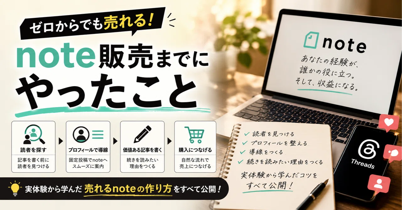 【初心者】Threadsからnoteが売れたので、やったことを整理してみた｜コモリ