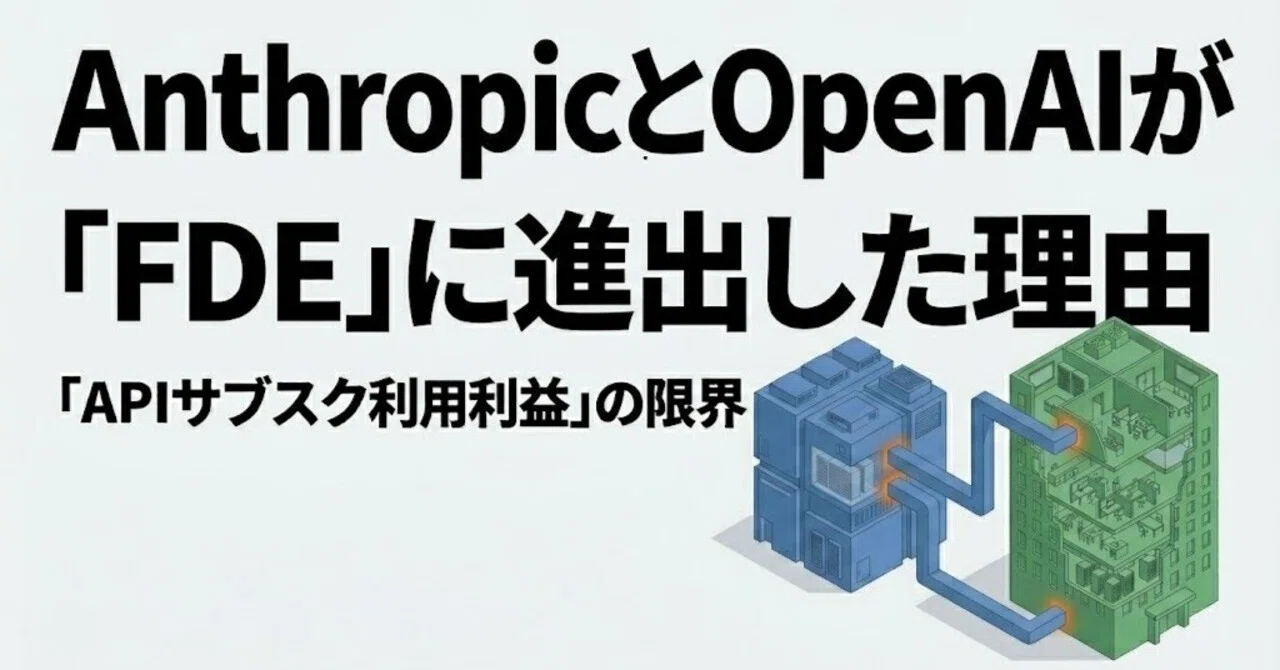 AnthropicとOpenAIが「FDE」に進出した理由 ー「APIサブスク利益」の