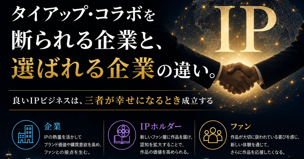 タイアップ・コラボを断られる企業と、選ばれる企業の違い。IPホルダーが本当に求めているパートナーとは