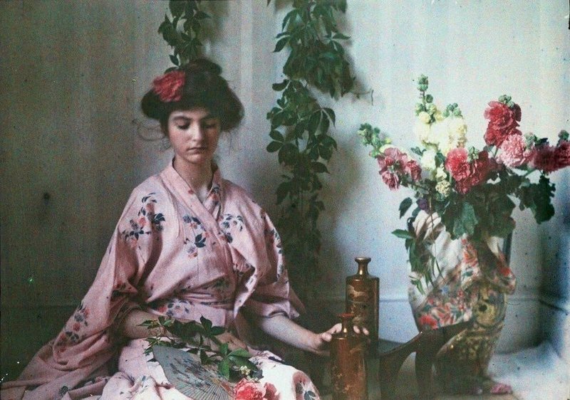 Etheldreda Janet Laingの100年前のカラー写真 立葵もきれいだ Artoday Chiaki Note Etheldreda Janet Laingの100年前のカラー写真 立葵もきれいだ Artoday Chiaki Note