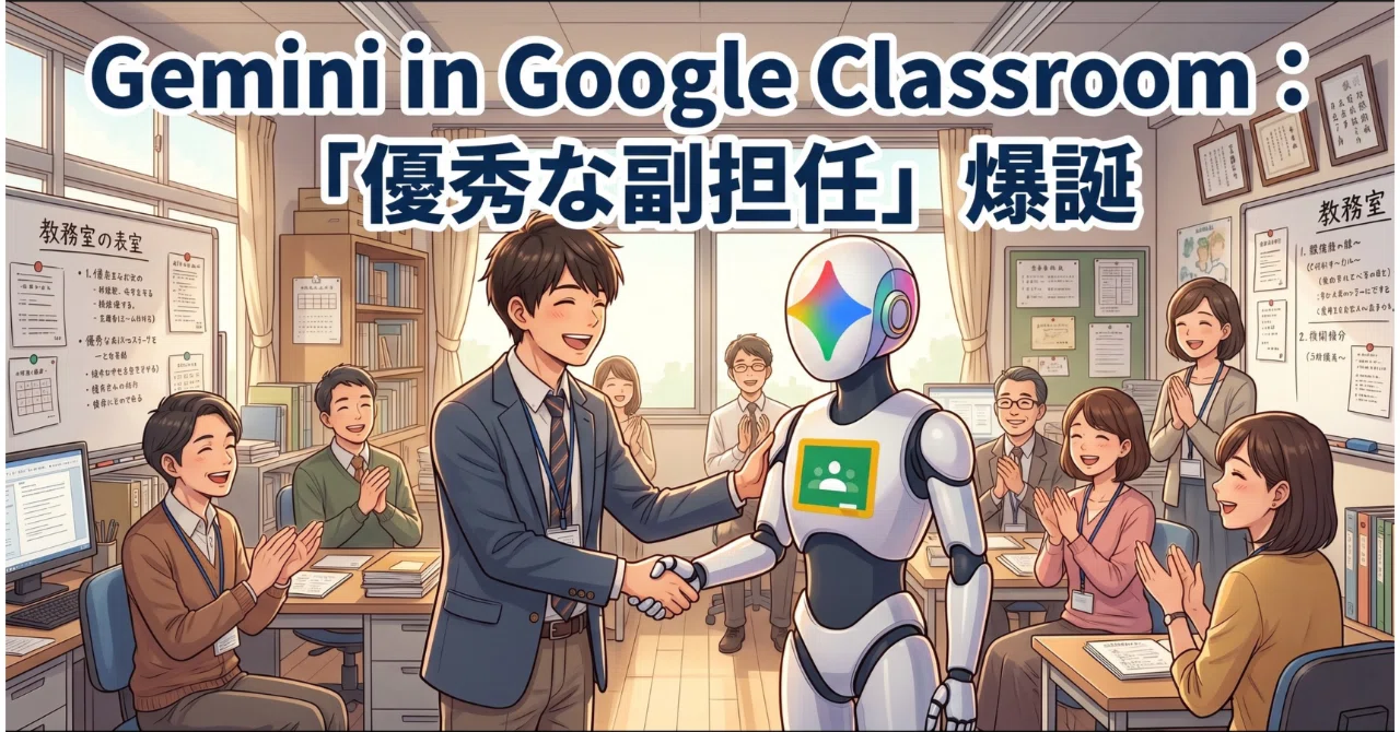 朗報！】Gemini in Google Classroom：めちゃくちゃ働く「優秀な副担任