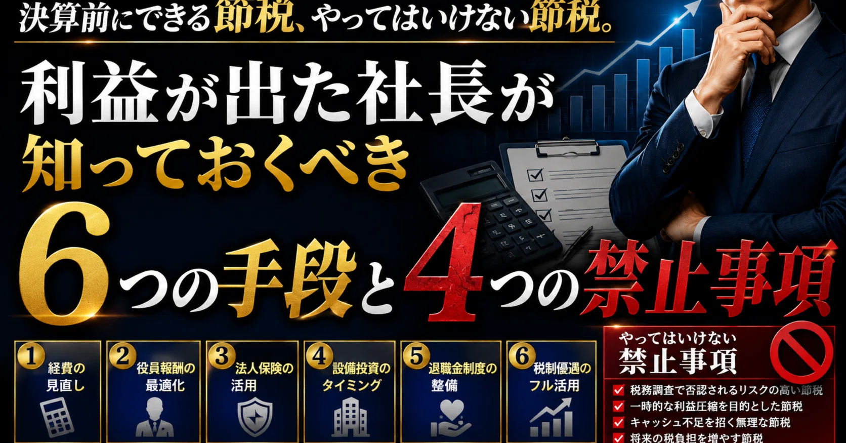 決算前にできる節税、やってはいけない節税。利益が出た社長が知って