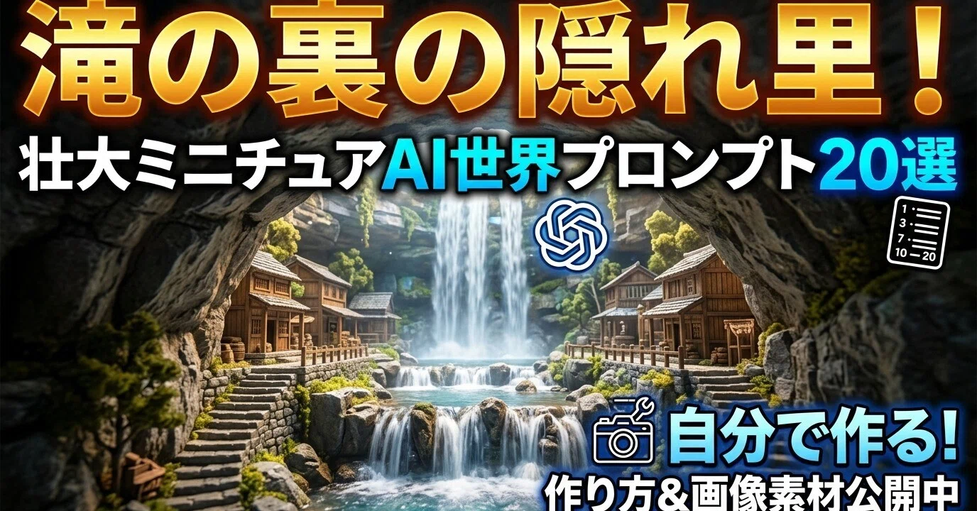 滝の裏側に隠された秘境集落 — 壮大でリアルなミニチュア世界20