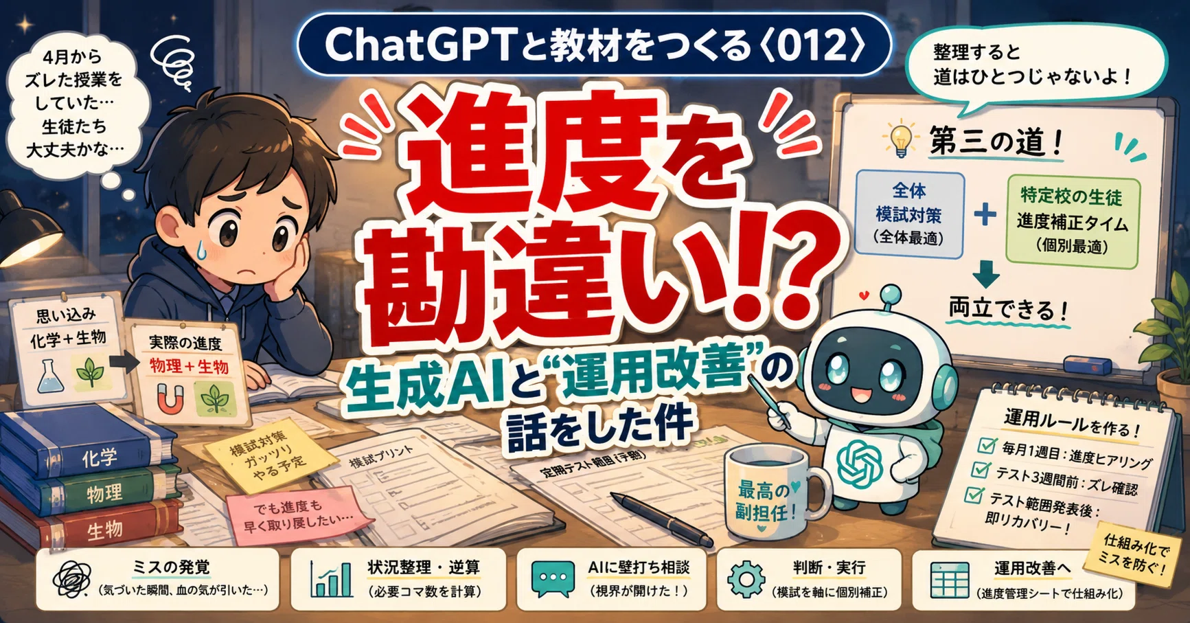 ChatGPTと教材をつくる〈012〉進度を勘違い!?生成AIと“運用改善”の話を