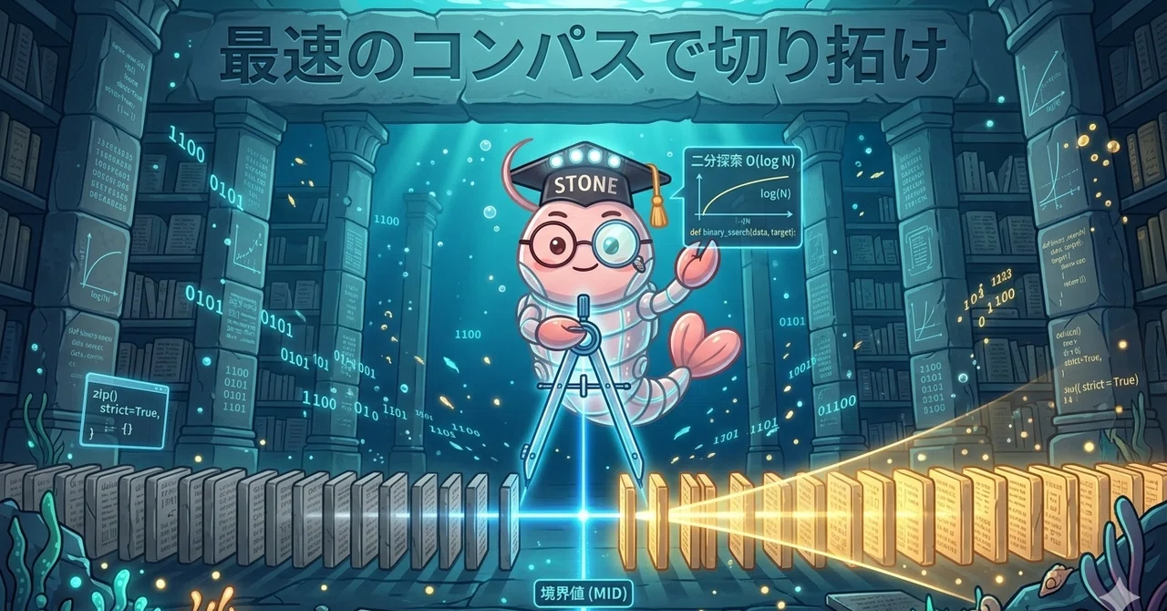 【Python古代遺跡 06/13】最速のコンパス —— 二分探索(Binary Search)と境界値|stone