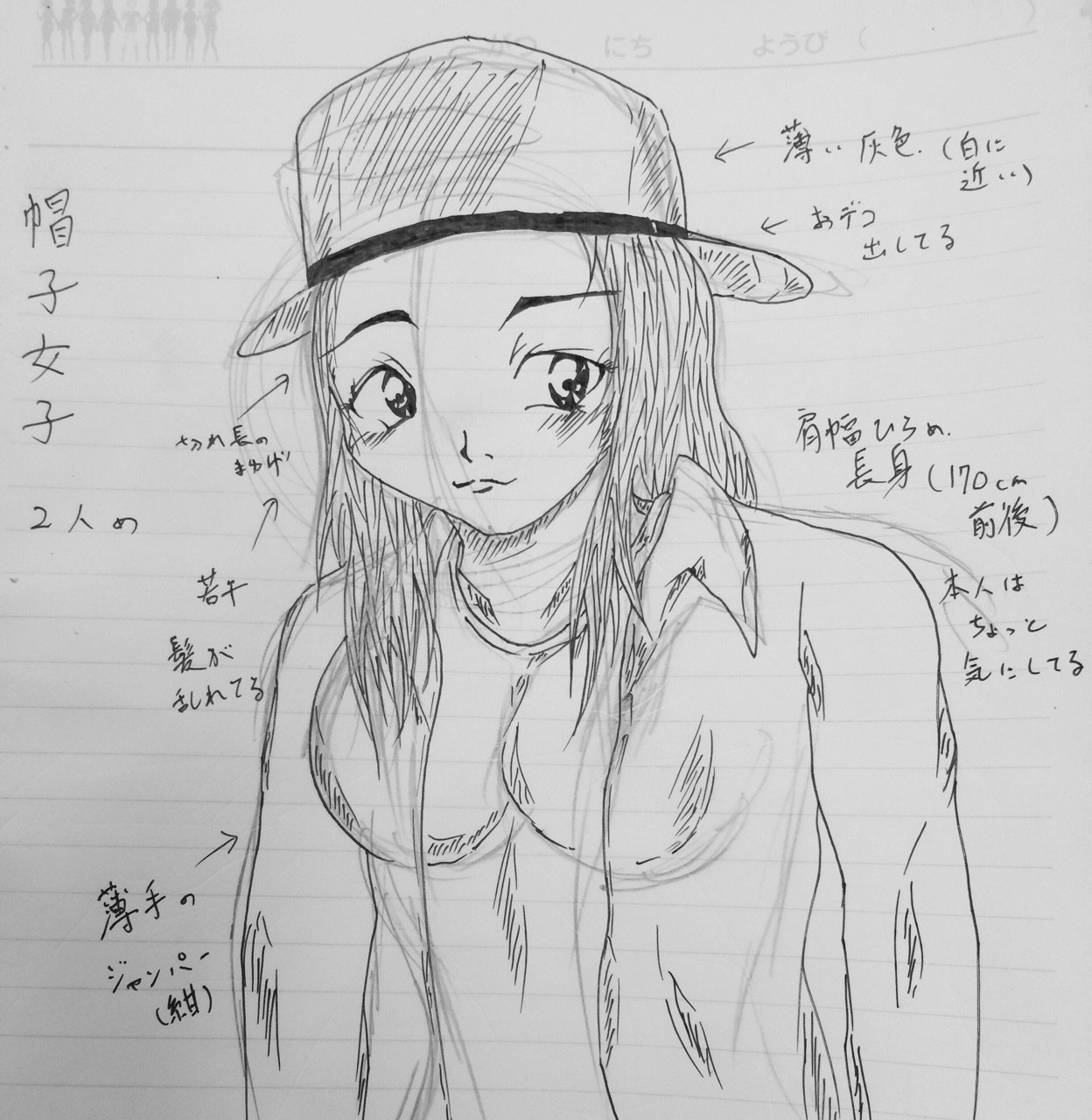 帽子女子 002人め つば広ハット クールビューティー系 ぷらーな Note