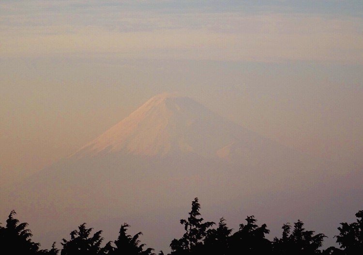 キャンプ場からの景色。富士山！