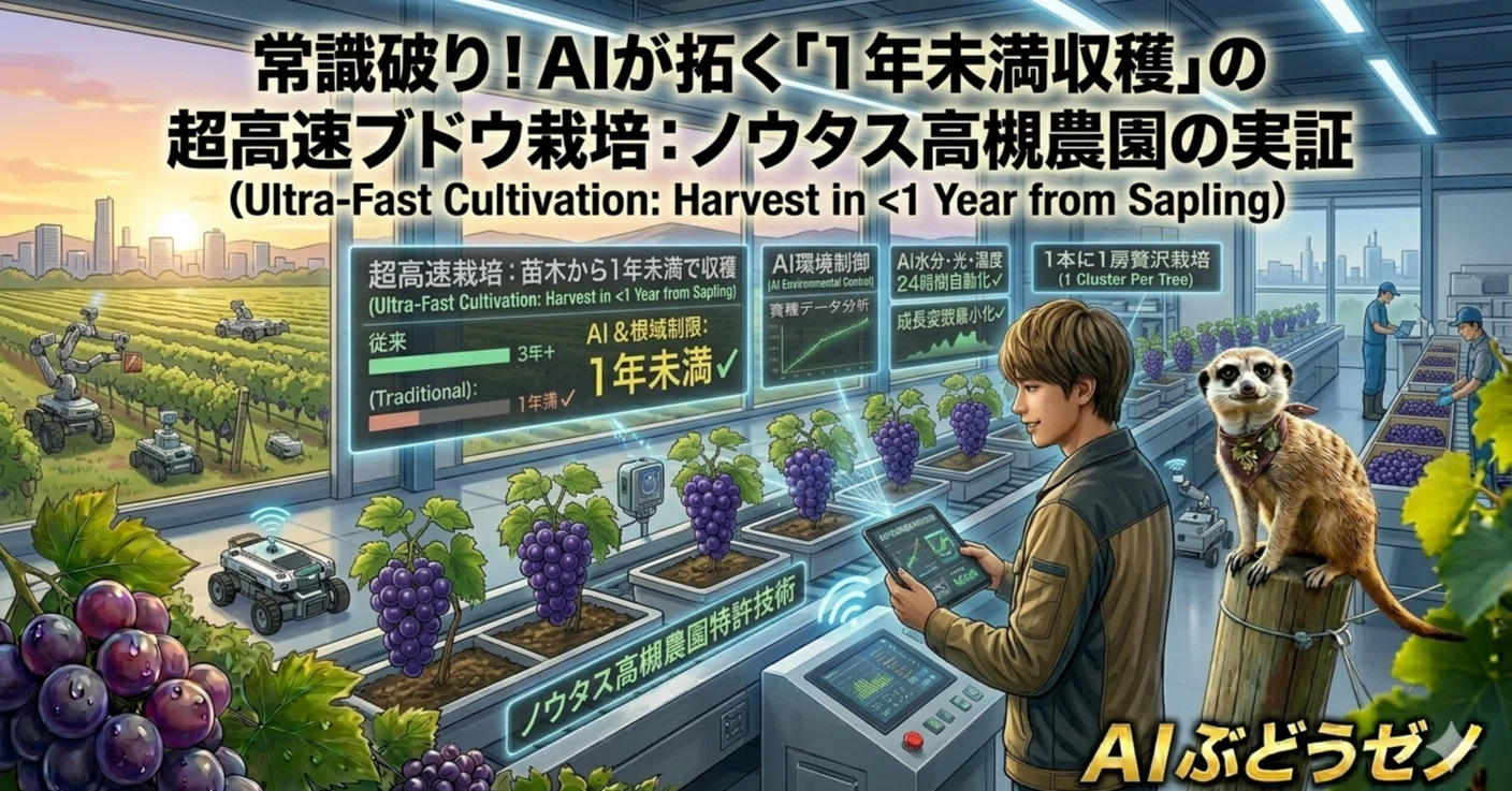 25 AI ×ぶどう】TOKYO FMより 農業の常識を覆す〜苗木から1年未満で
