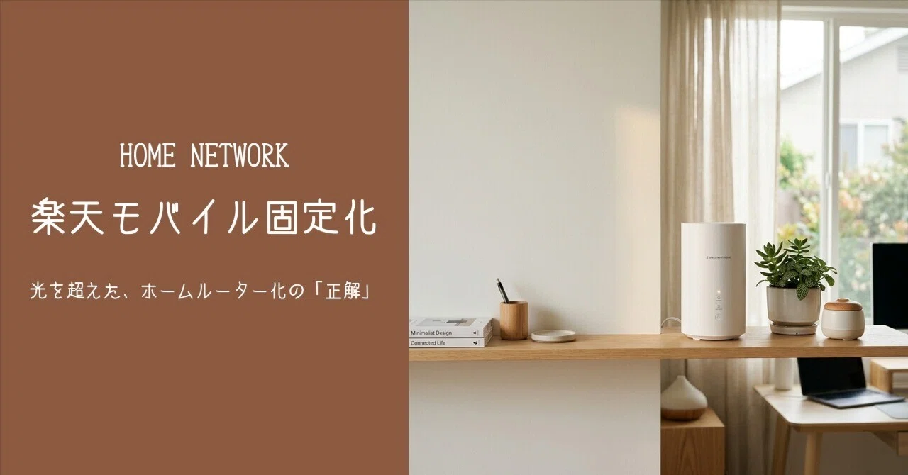 楽天モバイルを「HOME 5G L13」で固定回線化した最適解｜Junpei