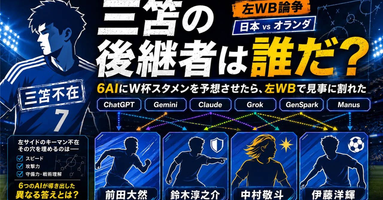 三笘の後継者は誰だ？ 6AIにW杯スタメンを予想させたら、左WBで見事に割れた｜スポカフェ｜スポーツバー集客・運営ノウハウ