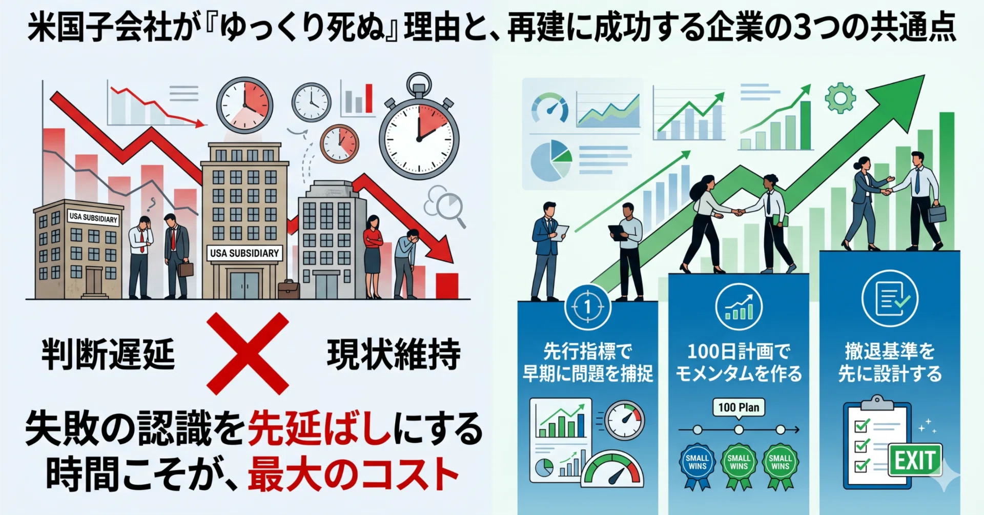 米国子会社が「ゆっくり死ぬ」理由と、再建に成功する企業の3つの共通
