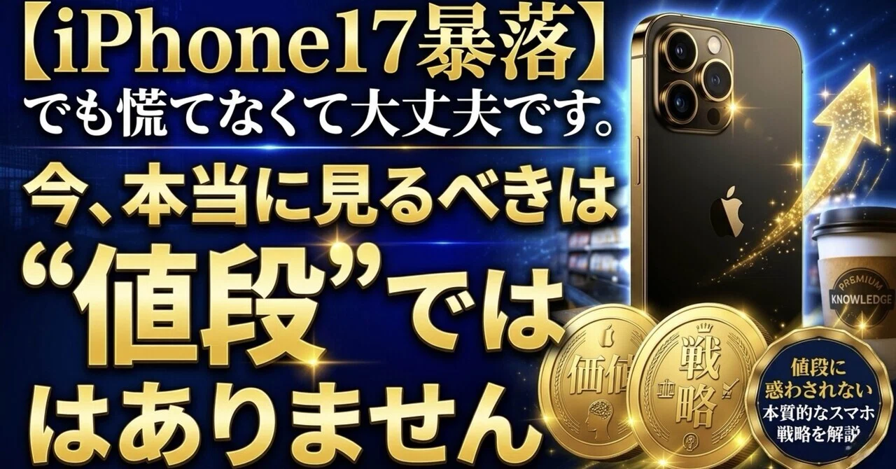iPhone17暴落】慌てなくて大丈夫です。本当に見るべきは“値段”では 
